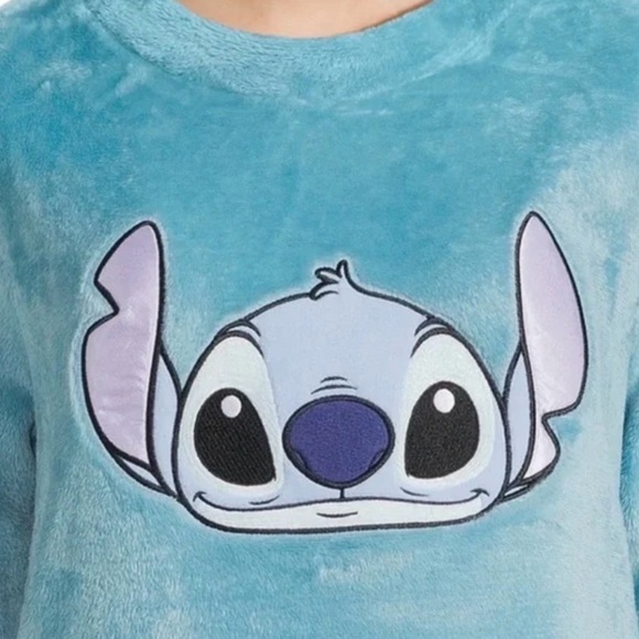 Disney 100 Tops - Disney 100 Women’s Stitch Soft Fleece Long Sleeve Pullover Top Pajama Size Large
